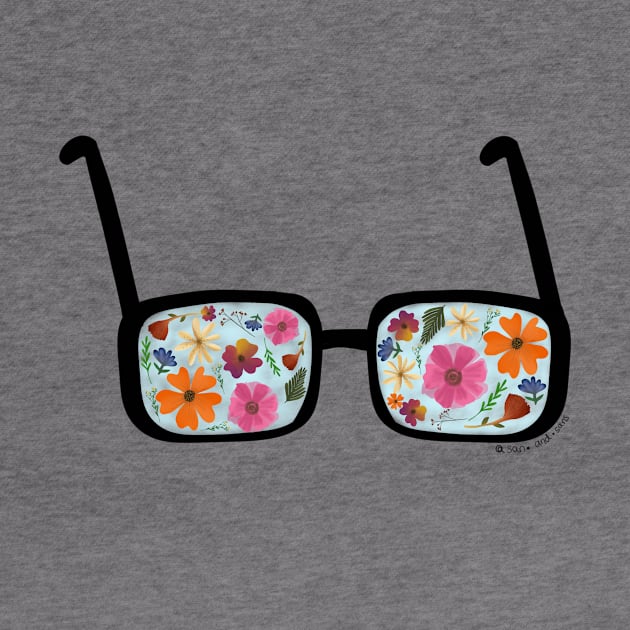 Pressed flowers reading glasses by SanMade